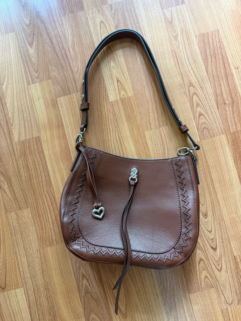 Brighton interlock adele saddle leather crossbody bag purse
